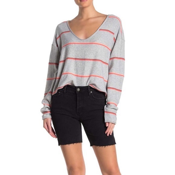 We The Free Free People Avery Black Denim‎ Bermuda Shorts - Picture 1 of 6